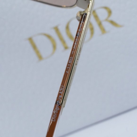 FINAL PRICE NEW DIOR DIORSIGNATURE A3U 10Y GOLD PINK SUNGLASSES - Picture 9 of 12